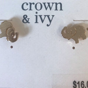 Elephant Design Sterling Silver Earrings